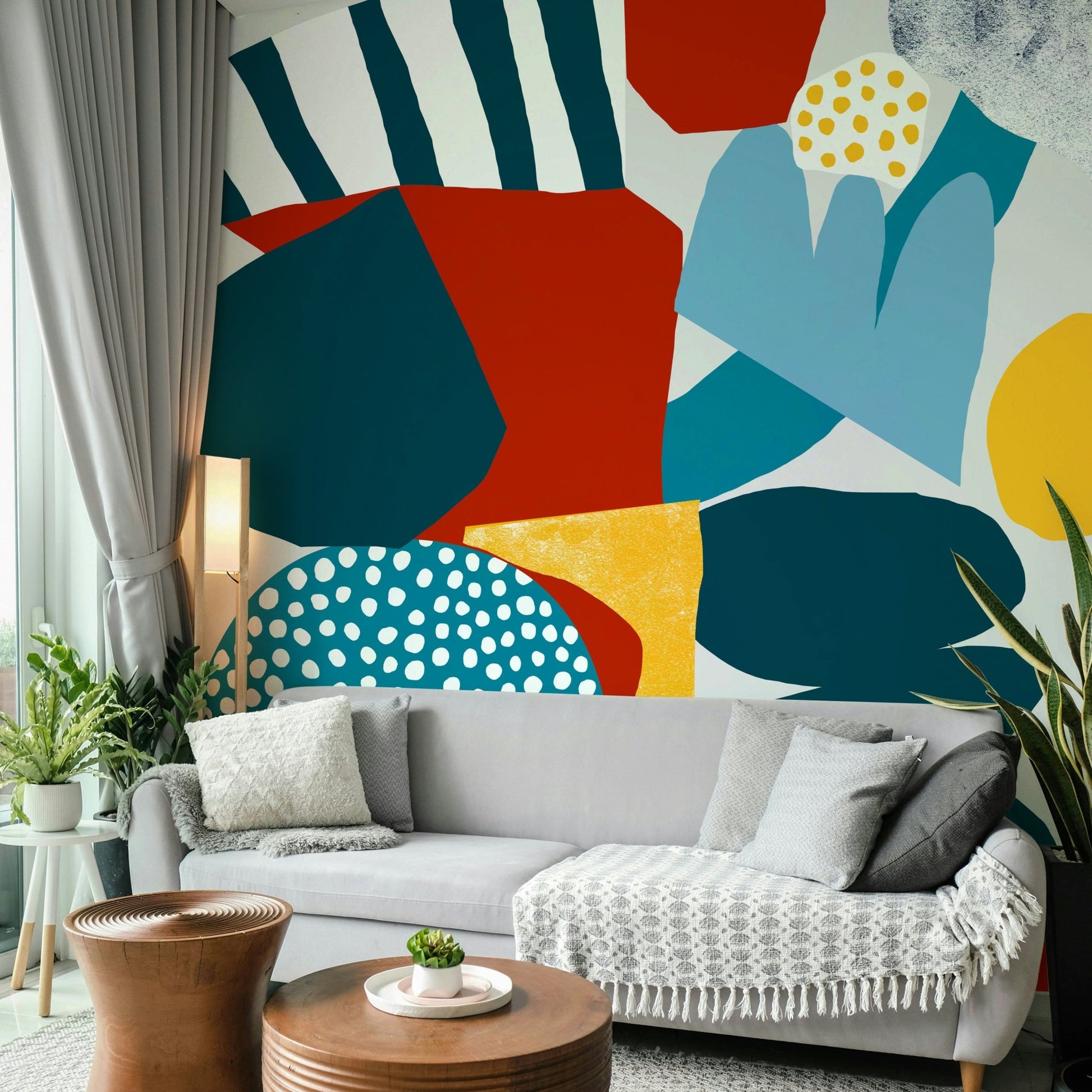 Fluid shapes wallpaper for peaceful rooms

