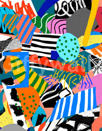 An artistic chaotic form mural for home decor., GD5152