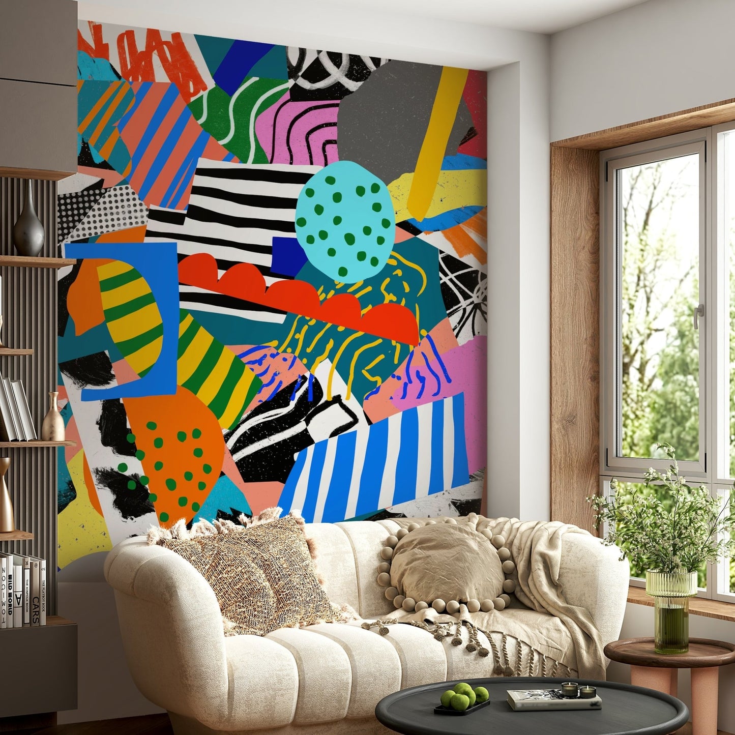 A contemplative dramatic design wallpaper mural for a feature wall., GD5152