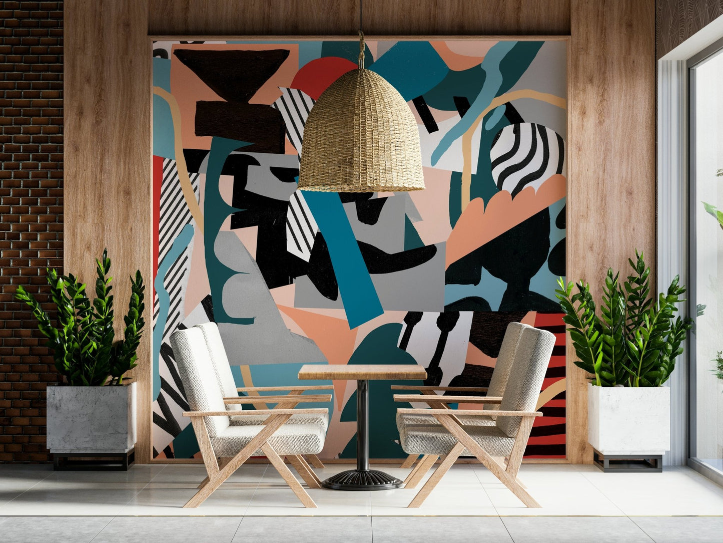 A classic abstract design wallpaper for walls.