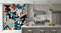 A serene chaotic pattern wall mural for artistic decor.
