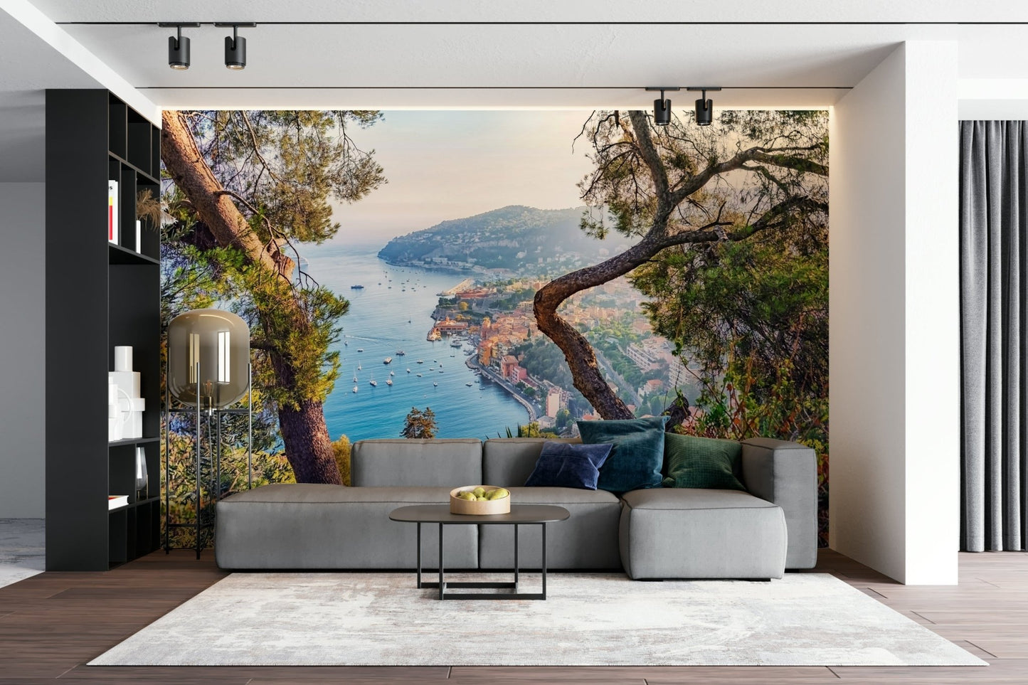 Living Room Mural of French Riviera Vista

