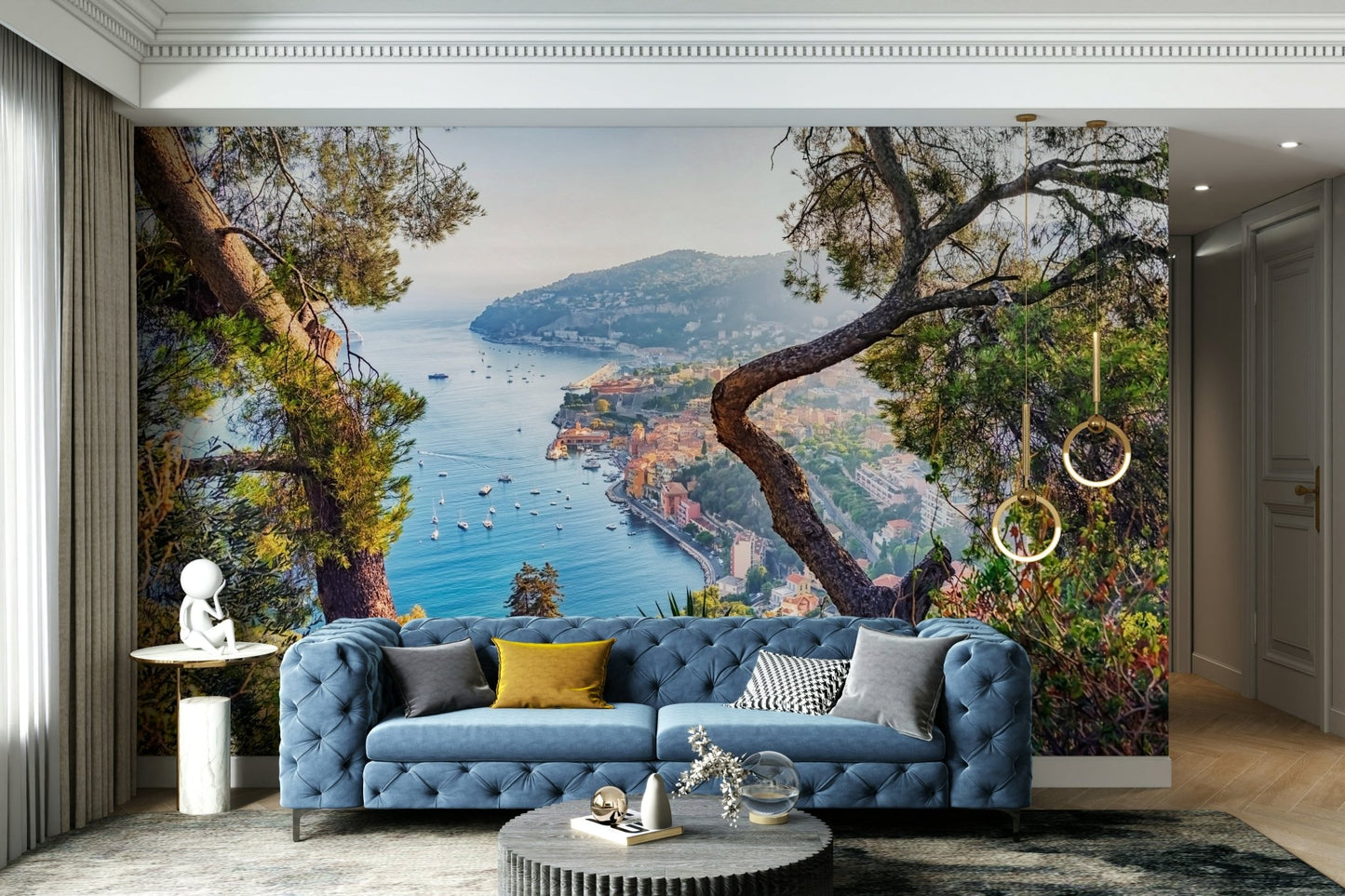 French Seaside Village Wallpaper Mural


