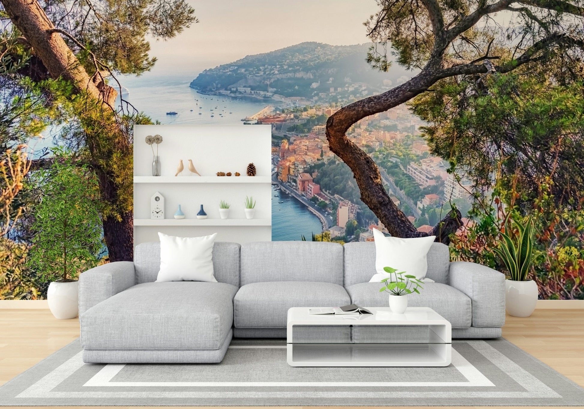 Coastal Town View Wallpaper for Bedroom

