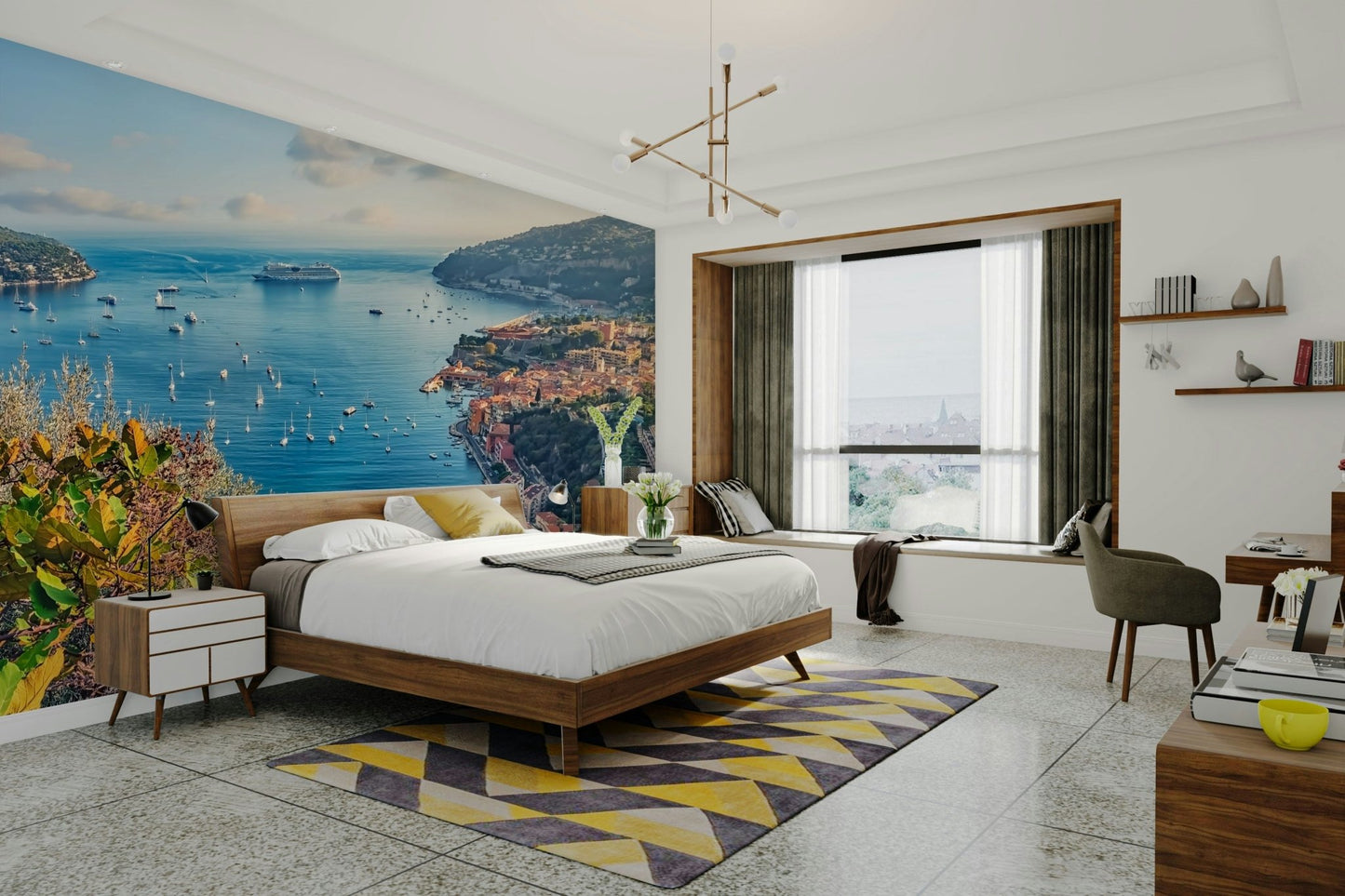 French Riviera Vista Wall Mural
