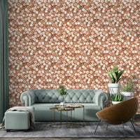 Earth-toned floral wall print

