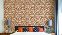 Terracotta floral wall mural

