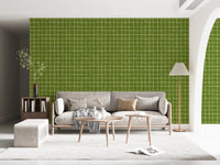 Chic green grid design with hand-drawn lines.