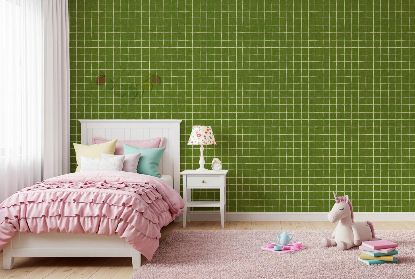 Aesthetic green grid pattern with organic feel.