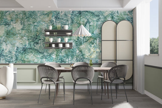 Fresh Green Vibes Tropical Forest Wallpaper Mural