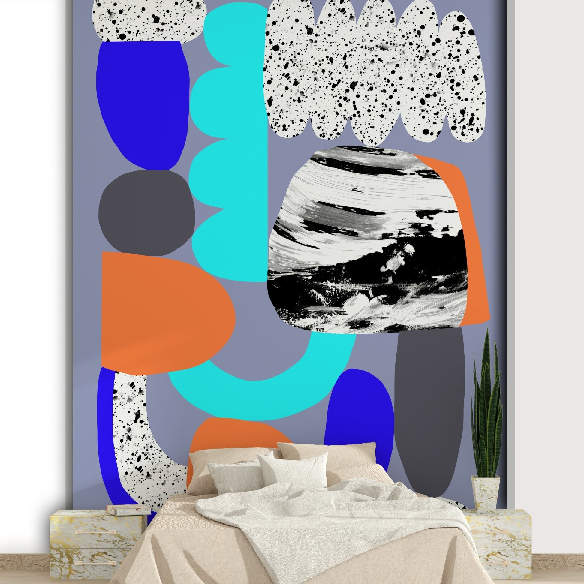 Gradient purple wall mural full view

