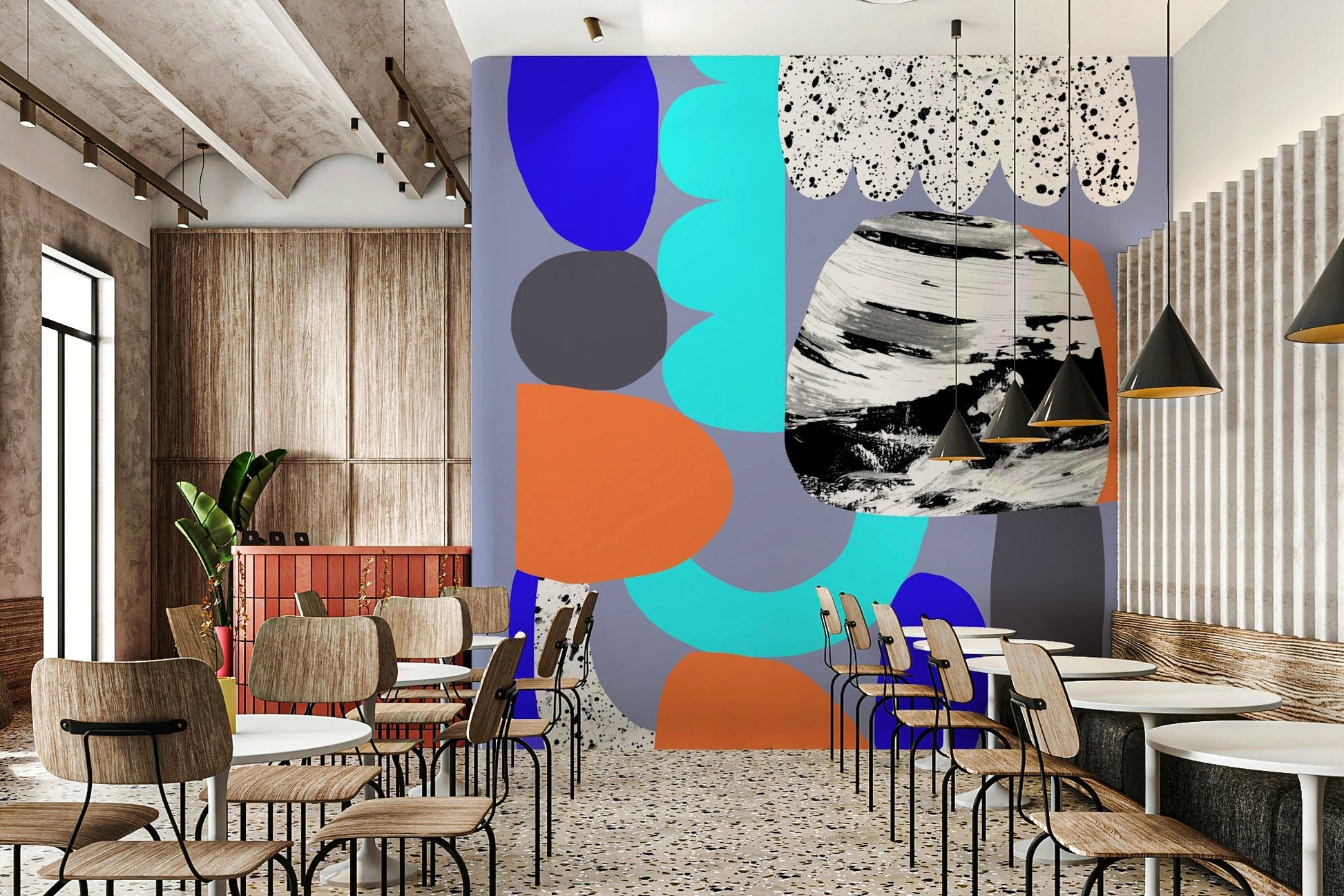 Abstract purple wallpaper for modern rooms

