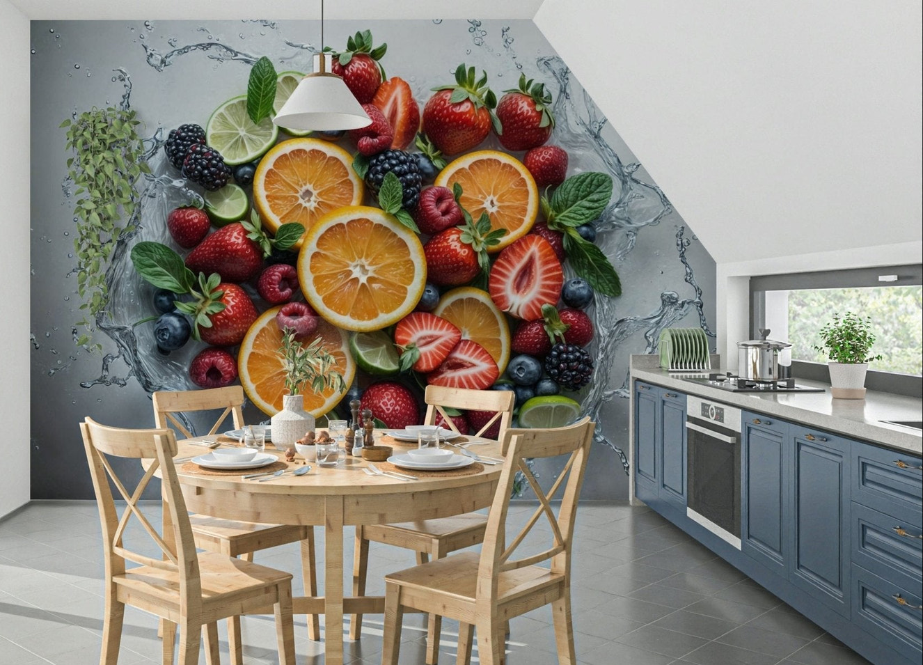 Fresh Splash Wall Mural abstract hydration theme for a gym wallpaper mural