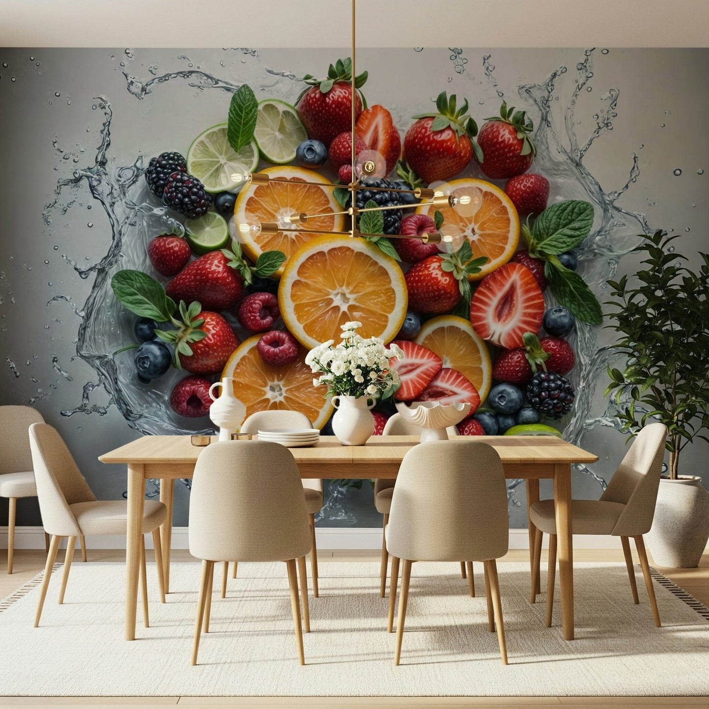 Fresh Splash Wall Mural water droplet design for office reception wallpaper mural, GD7657