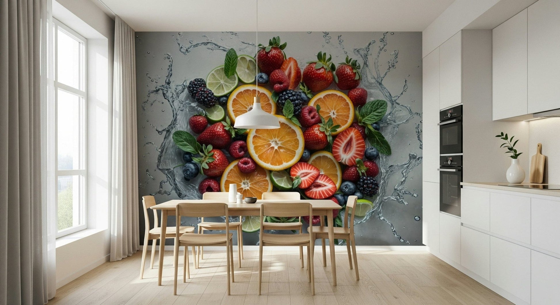 Blue wave wallpaper mural for a calming bathroom wall Fresh Splash Wall Mural, GD7657
