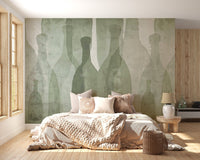 Decorative fresh tint watercolor bottle wall design
