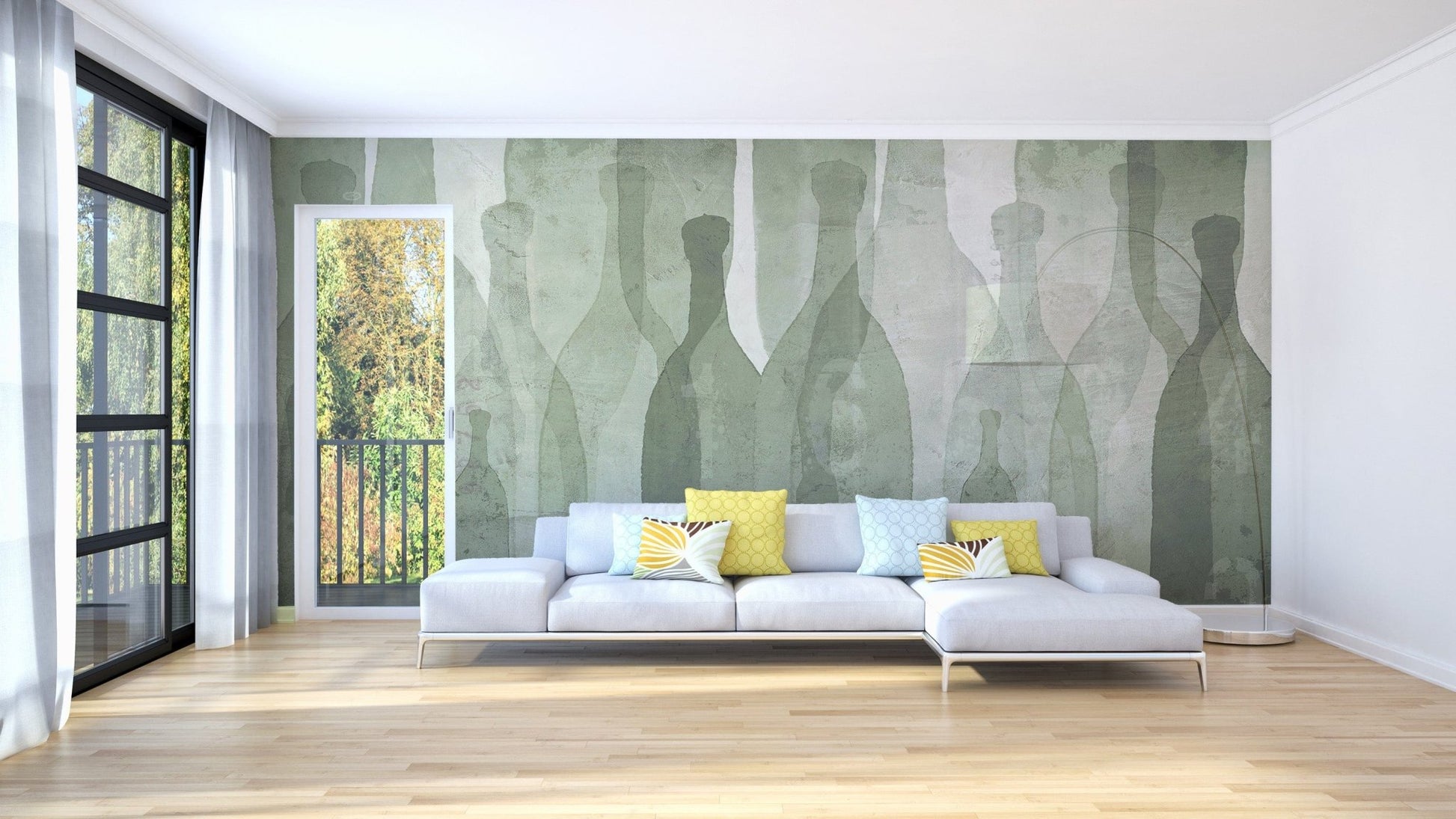 Fresh tint bottle mural for creative wall designs
