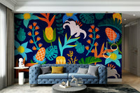Colorful mural wallpaper for bedroom or studio
