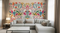 Nature inspired wall mural for a flat hallway.