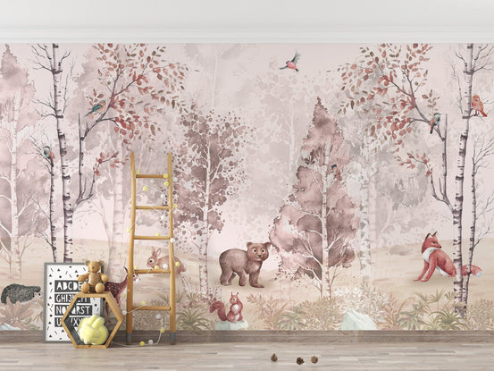 Frolic Forest Fables wallpaper for kids' room, C360