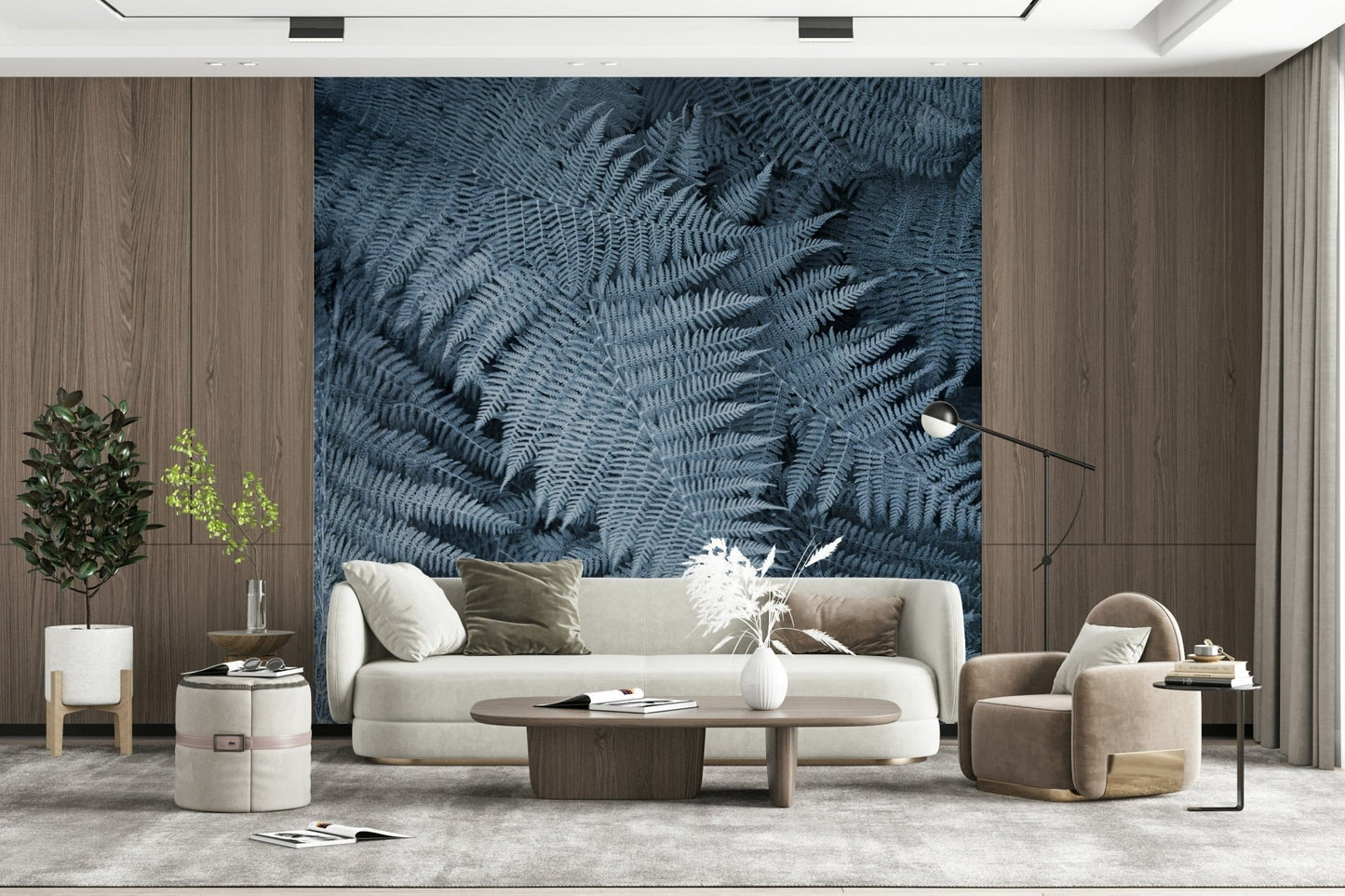 A contemplative gentle design wallpaper mural for a feature wall.