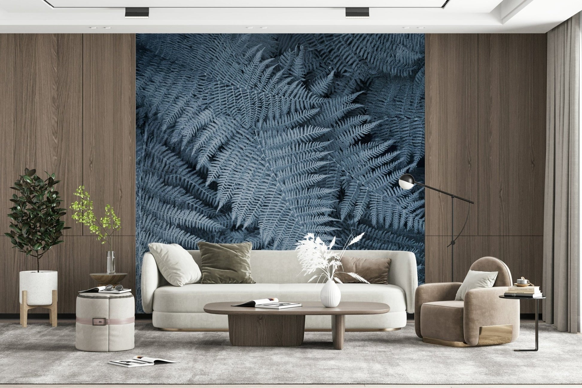A contemplative gentle design wallpaper mural for a feature wall.