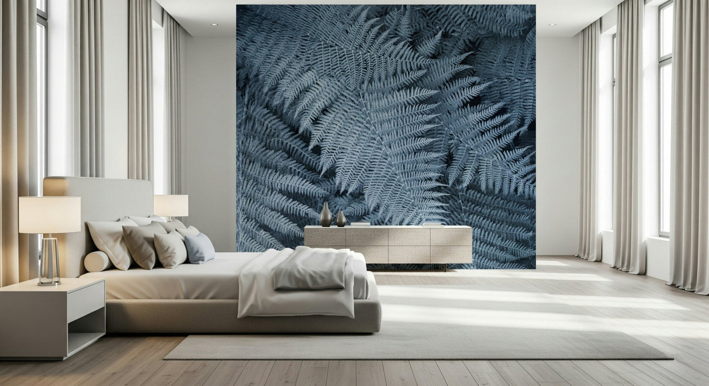 A graceful subtle pattern wall mural in cool, neutral tones.