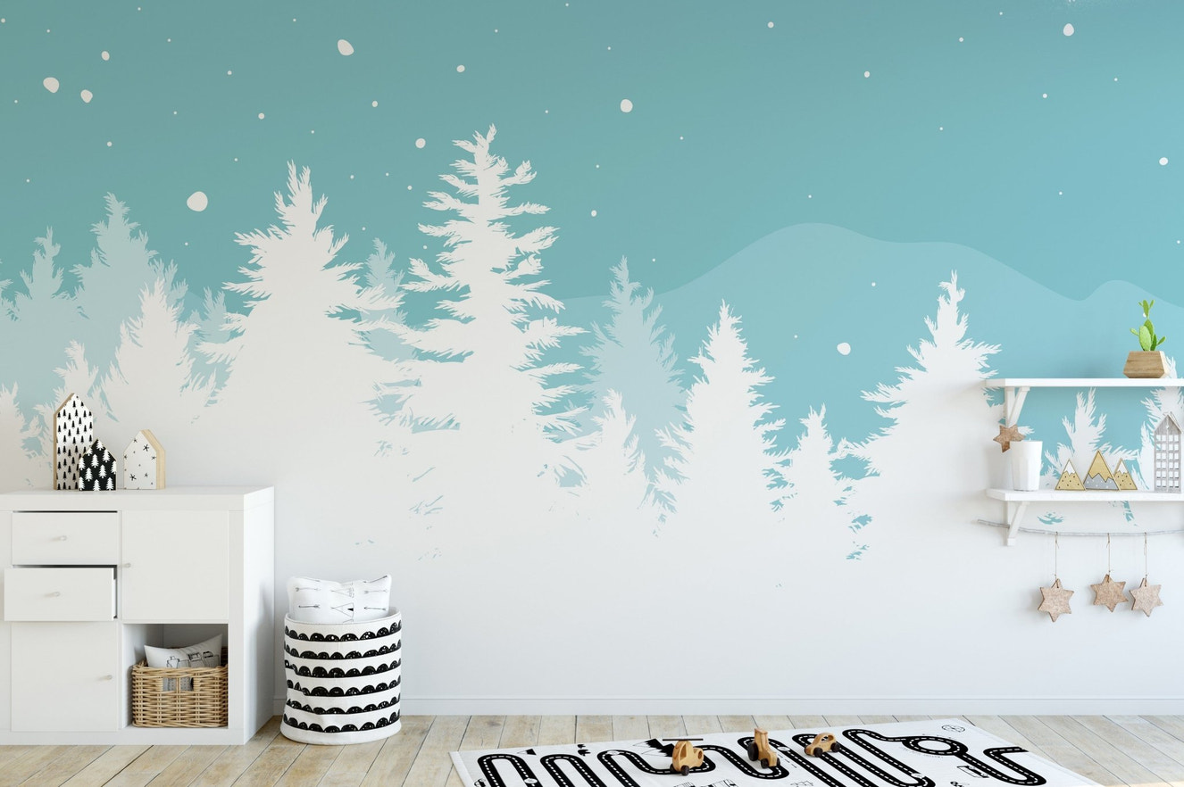 Frosted Pine Christmas Tree Wallpaper