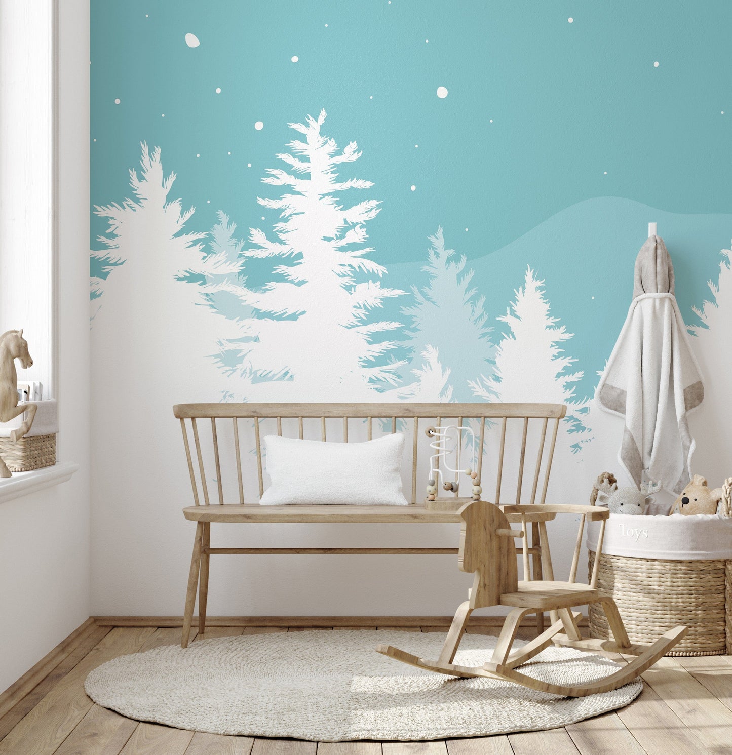 Snowy pine wallpaper for walls
