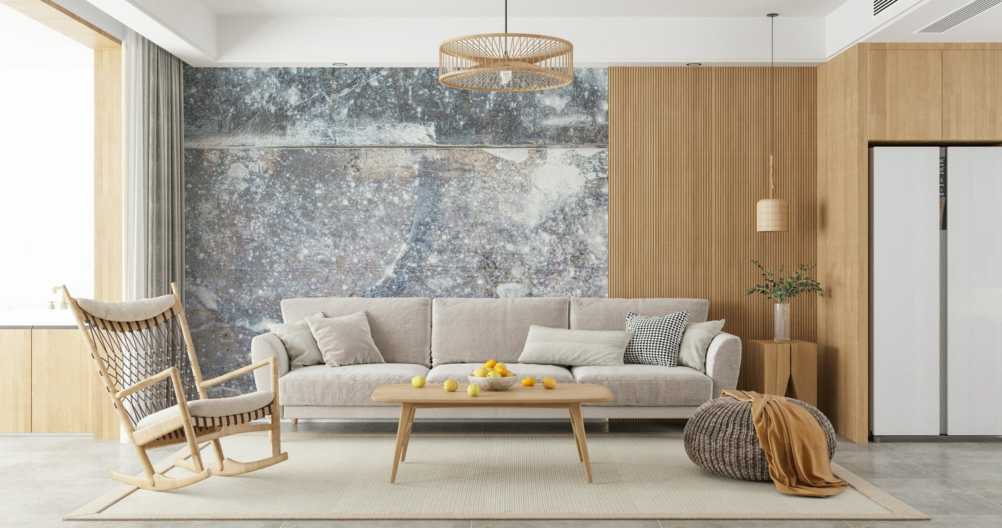Bedroom with the Frosted Slate textured stone mural accent wall., GD6184