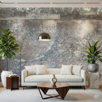 Chic home office featuring the light gray slate wallpaper mural., GD6184