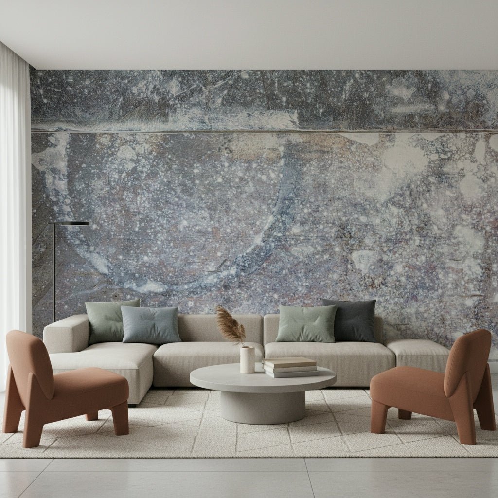 Detailed view of the realistic frosty slate in the Wall Mural., GD6184