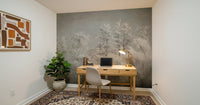 A serene flowing design wall mural in cool, winter tones., GD5627