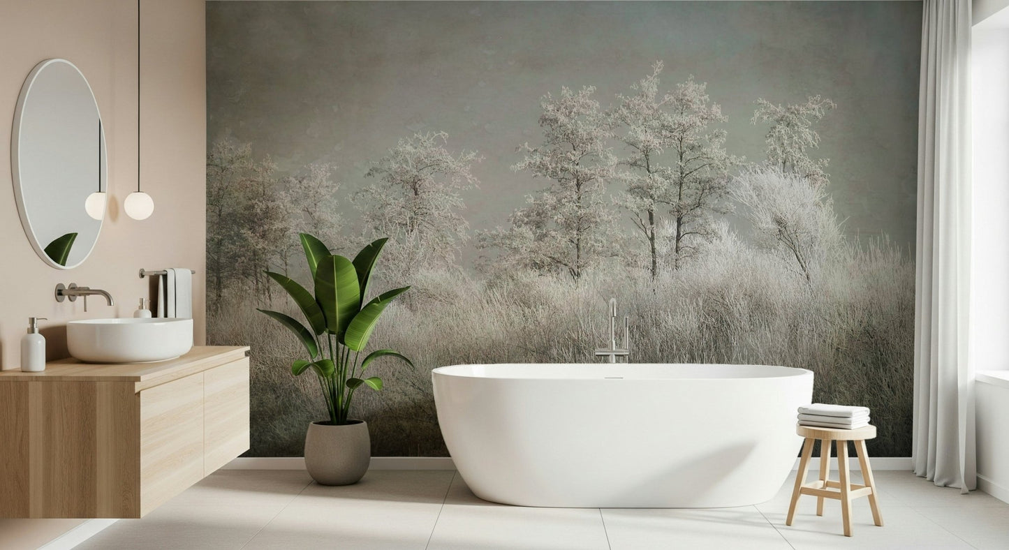 An artistic soft focus mural on minimalist wallpaper., GD5627