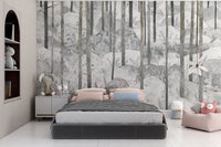 Frosty Fern Forest Mural - Giffywalls