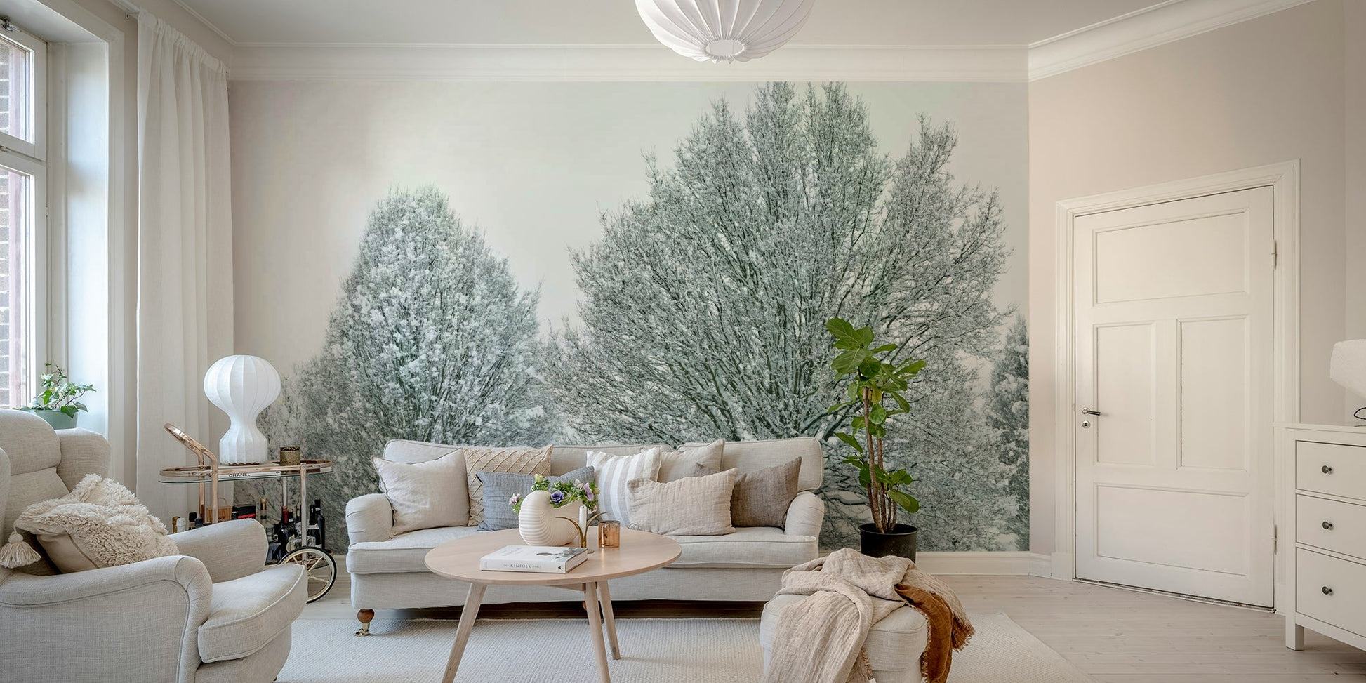 Winter wonderland with frosty trees wall mural, GD1840