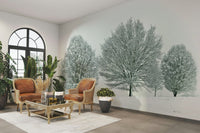 Tranquil frosty trees mural for a winter-inspired space, GD1840