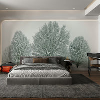 Frosty trees mural perfect for winter-themed rooms, GD1840