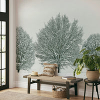 Frosty trees in serene winter landscape mural, GD1840