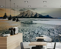 A calming serene view wallpaper mural that defines a space.