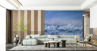 An artistic frozen forest mural on scenic wallpaper.