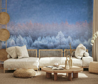A serene mountain and ice texture wall mural for dramatic decor.