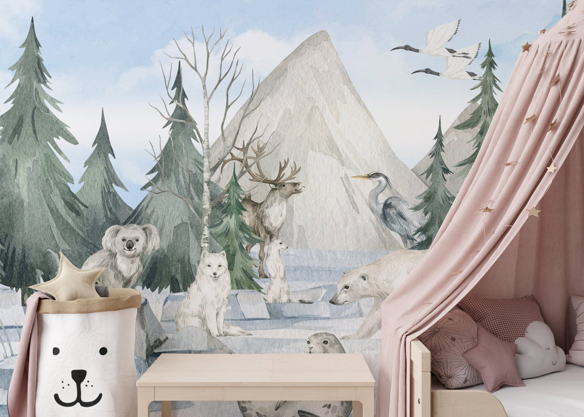Frozen Frontier Majestic Wildlife Mural, B902