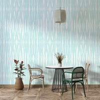 Frozen lake and snowy trees wall mural design

