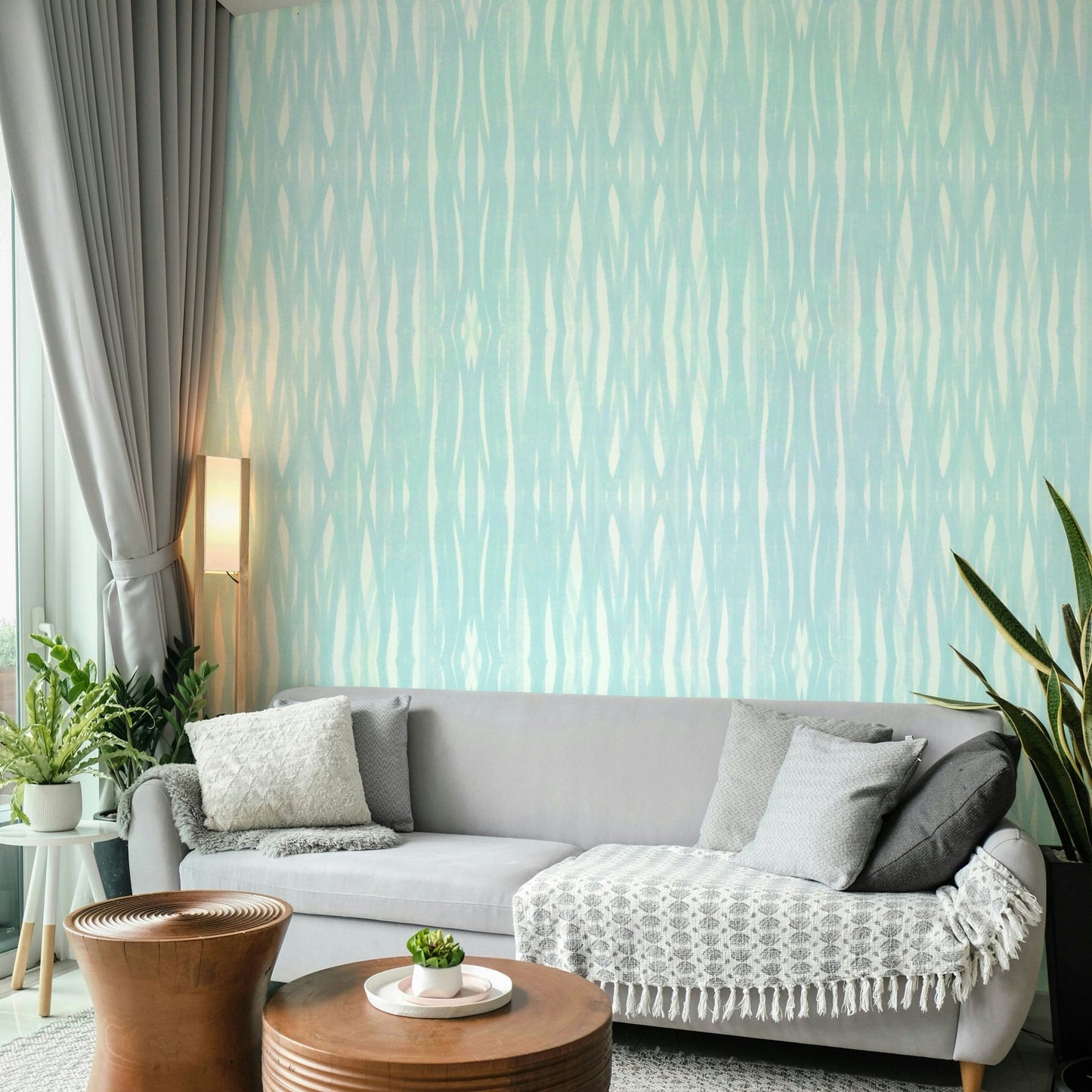 Calm frozen lake wallpaper for tranquil rooms

