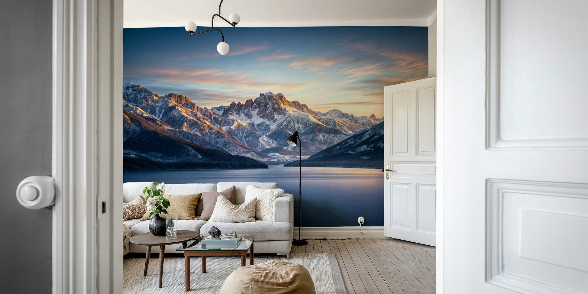 A serene winter peak wall mural for your decor.

