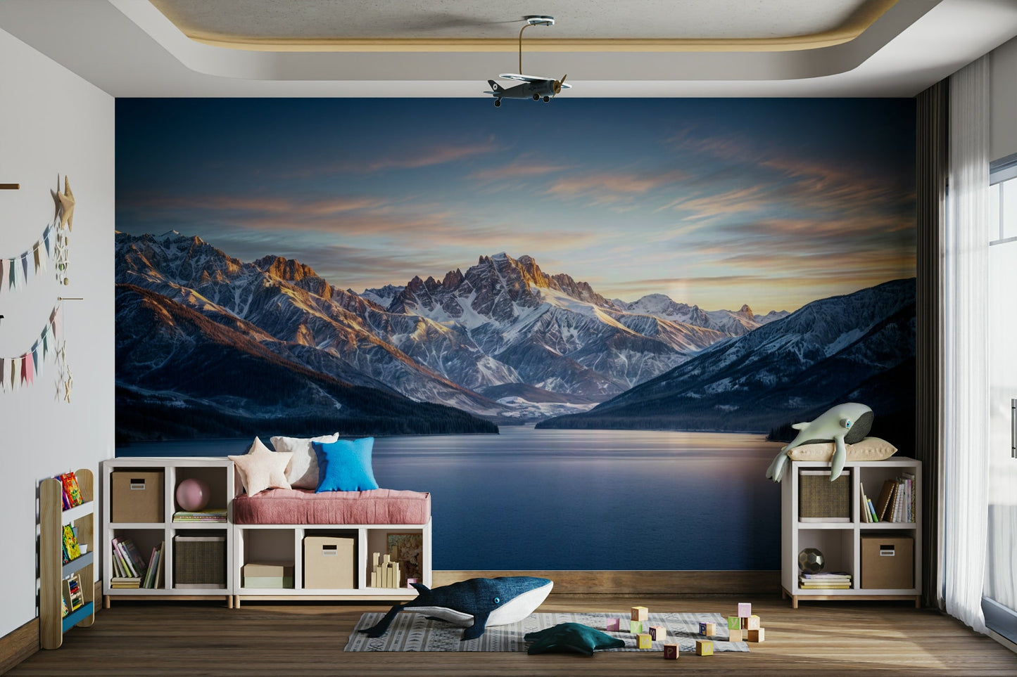 An artistic nature inspired mural for home decor.

