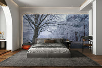 Ice and snow wall mural with soft light

