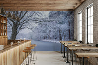 Frozen Wonderland wall mural in soft blues


