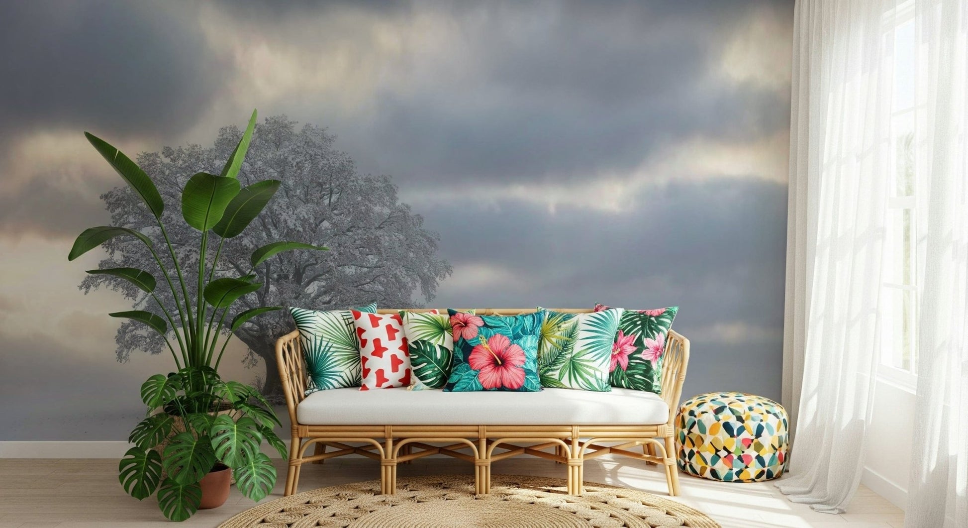 Winter Solitaire wallpaper for walls, featuring a snowy, solitary woodland scene.